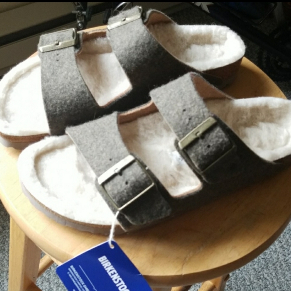 BIRKENSTOCK FUZZY ARIZONA SANDALS